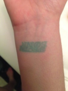 My entry stamp for the show.