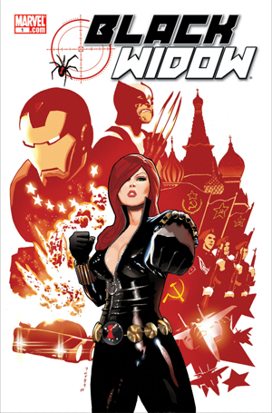 This image of the Black Widow in a Marvel comic was found here: http://bit.ly/1bGwfhf